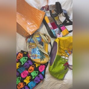 Lot Of 5 Lightly Used And New Colorful Purses